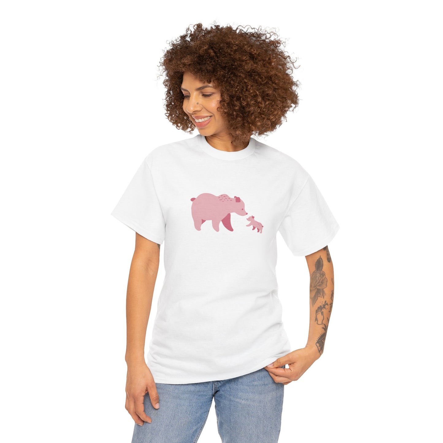 Bear Fam Pink – Unisex Heavy Cotton Tee