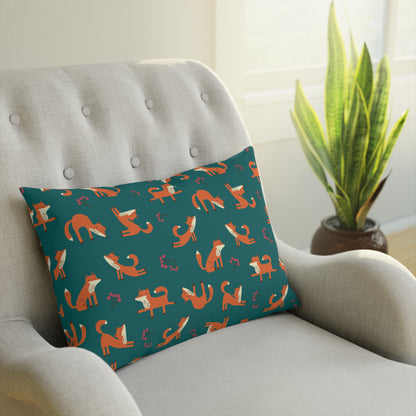 Playful Fox Forest Green – Cushion