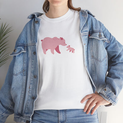 Bear Fam Pink – Unisex Heavy Cotton Tee