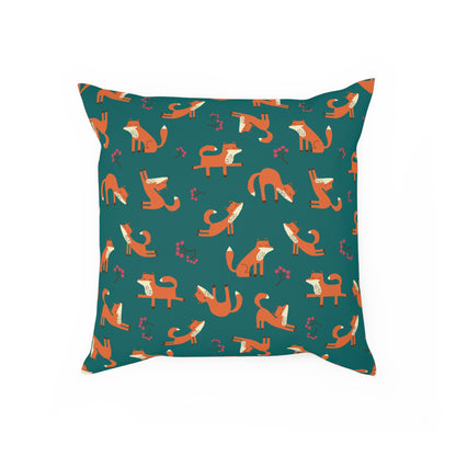 Playful Fox Forest Green – Cushion