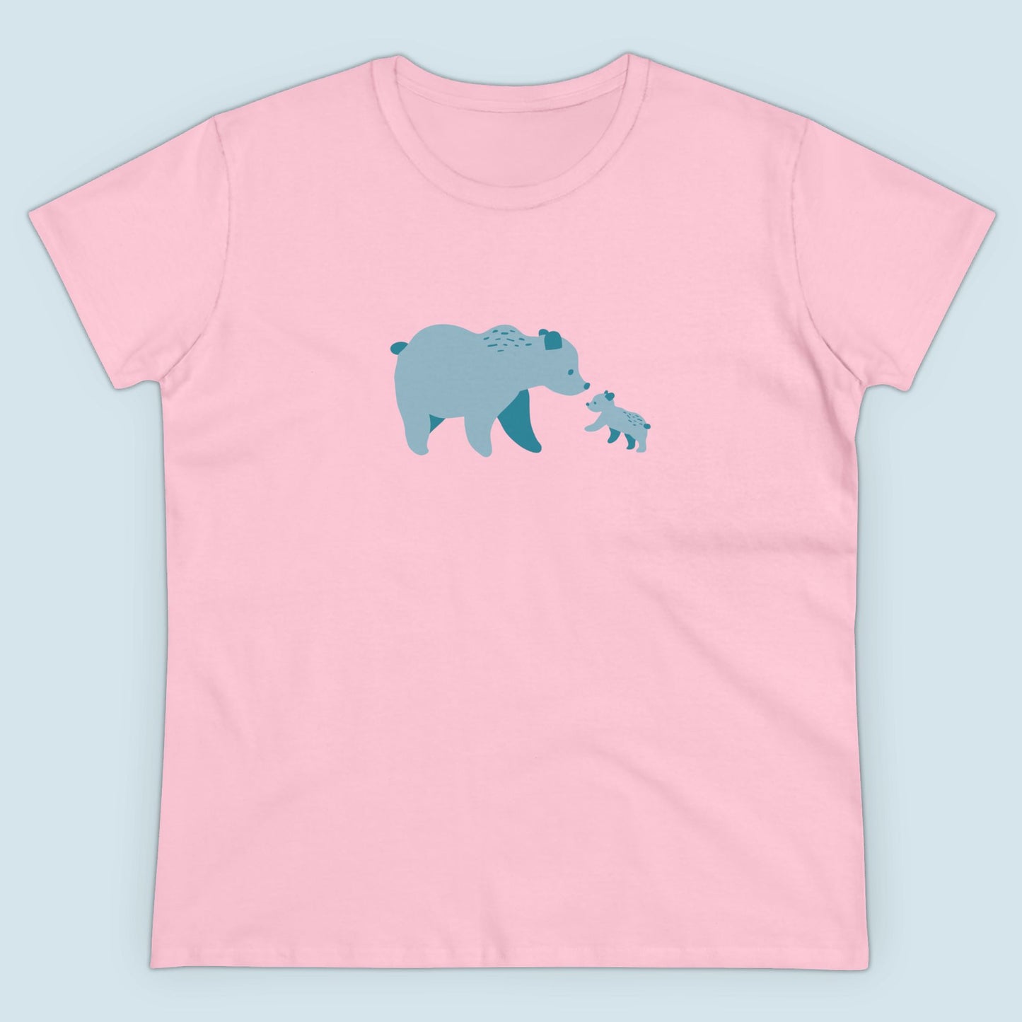 Bear Fam Blue – Women's Midweight Cotton Tee