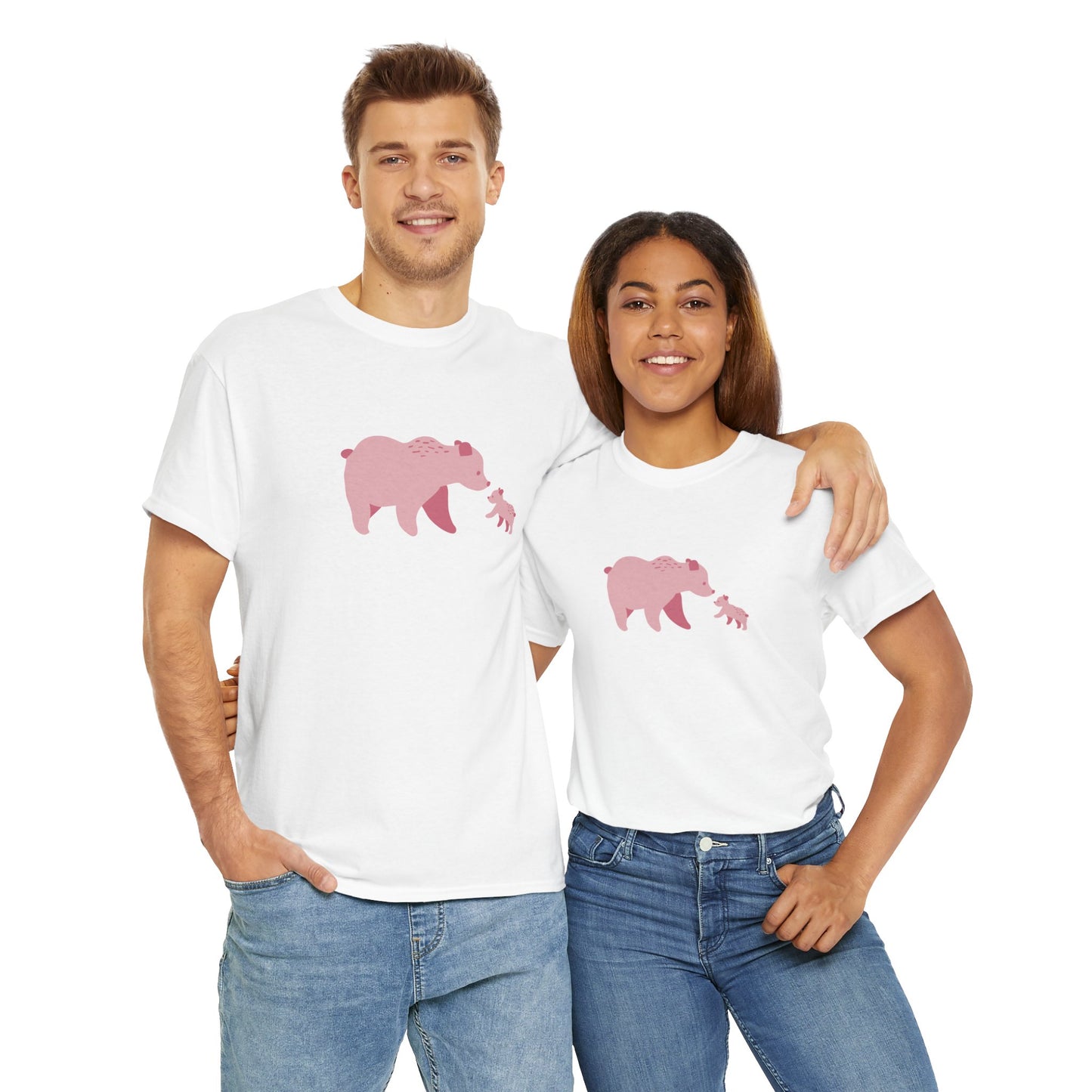 Bear Fam Pink – Unisex Heavy Cotton Tee