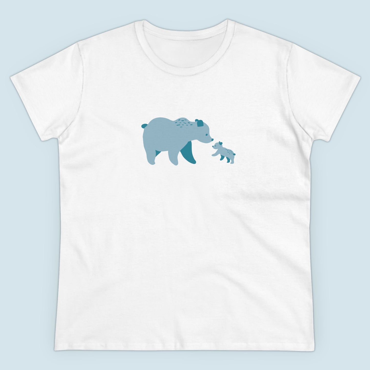 Bear Fam Blue – Women's Midweight Cotton Tee