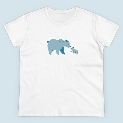 Bear Fam Blue – Women's Midweight Cotton Tee