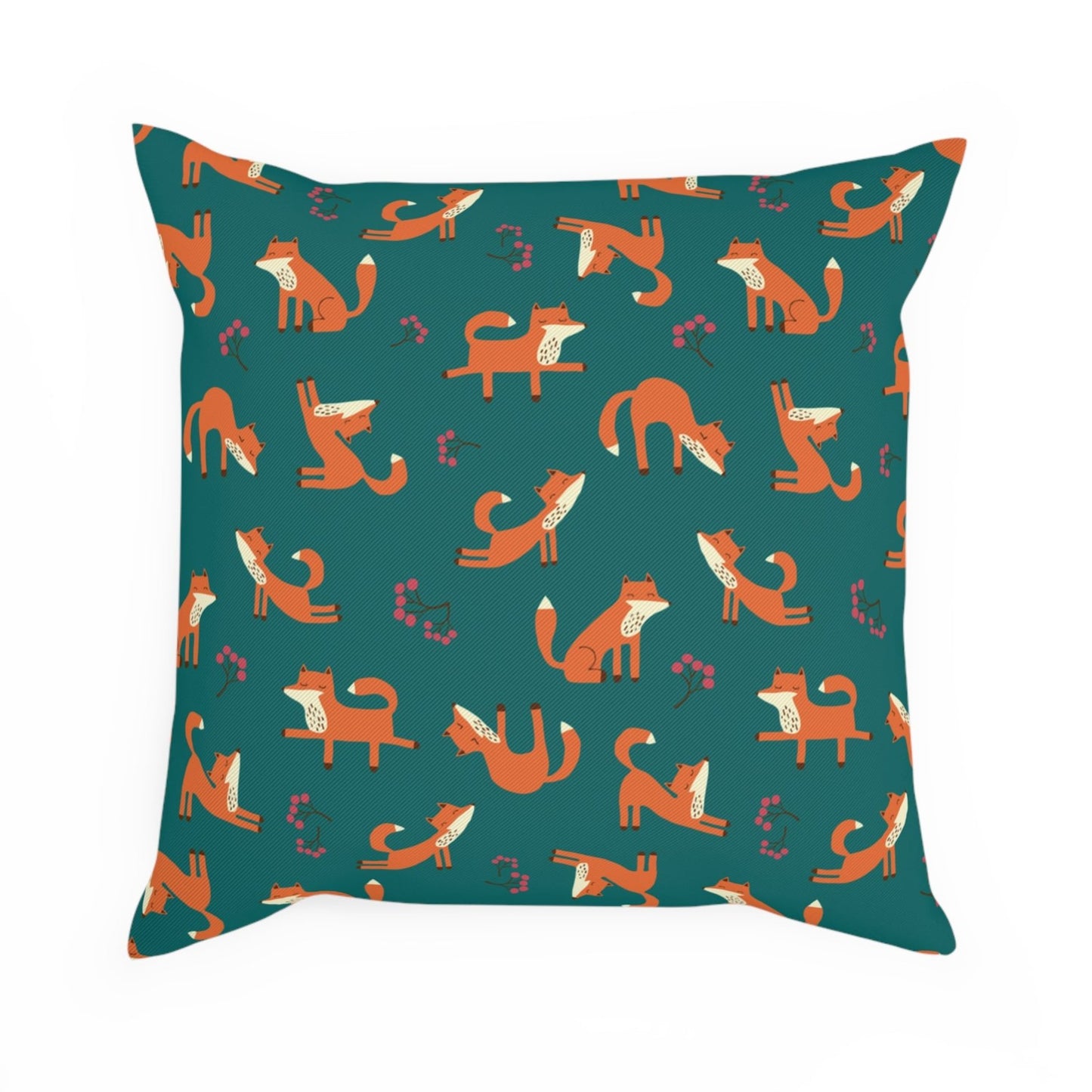 Playful Fox Forest Green – Cushion